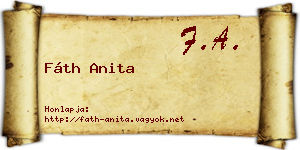 Fáth Anita névjegykártya