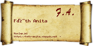 Fáth Anita névjegykártya